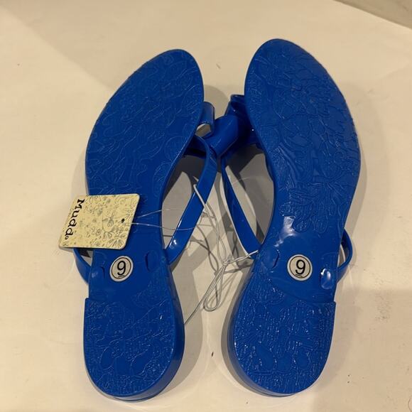 Mudd bright blue Jelly Sandals with Bow - Picture 6 of 6